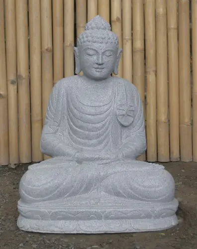 Product image of the product “Seated Buddha made of Riverstone in Dhyana position - gesture of meditation, H.62 cm, natural. ”